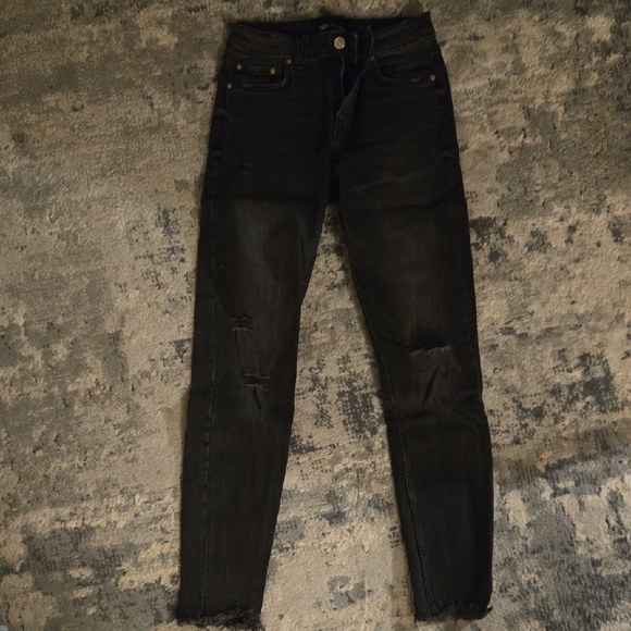 Zara Black Denim with Silver Button - Picture 2 of 4